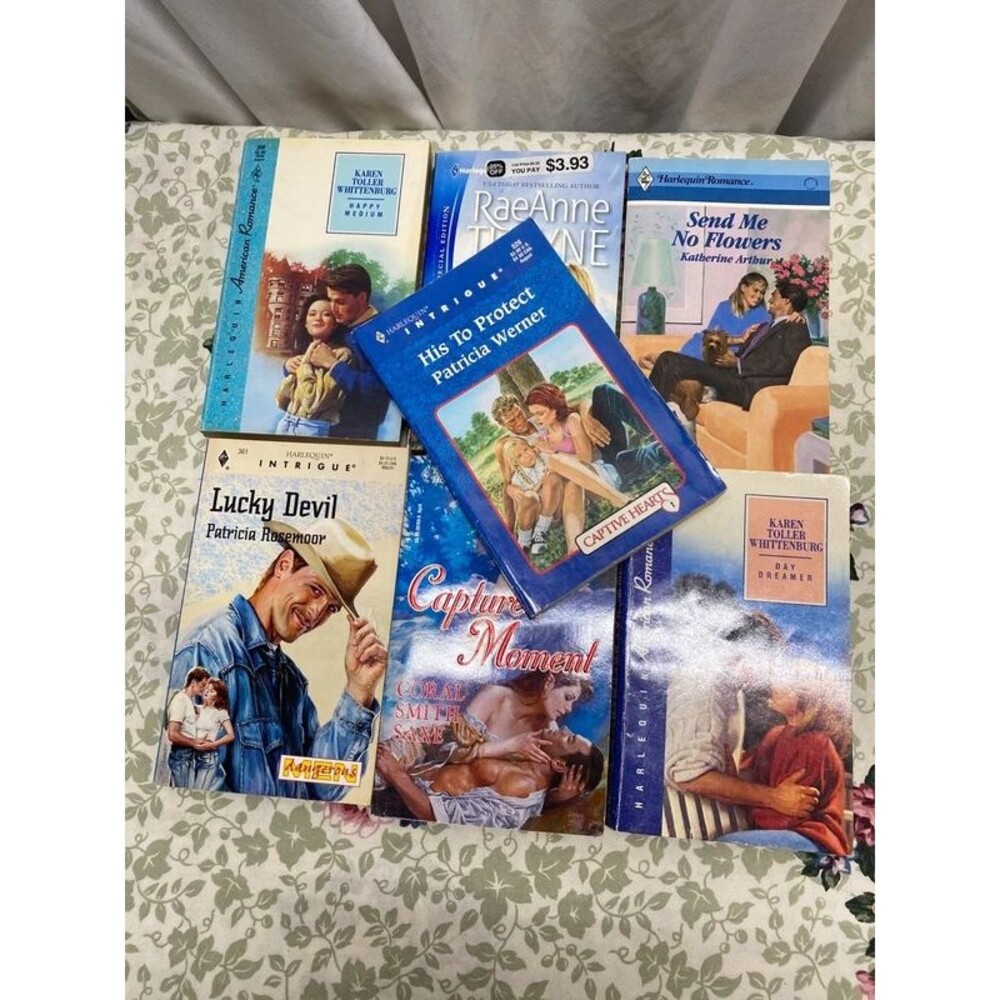 Harlequin romance novels set of 7 book